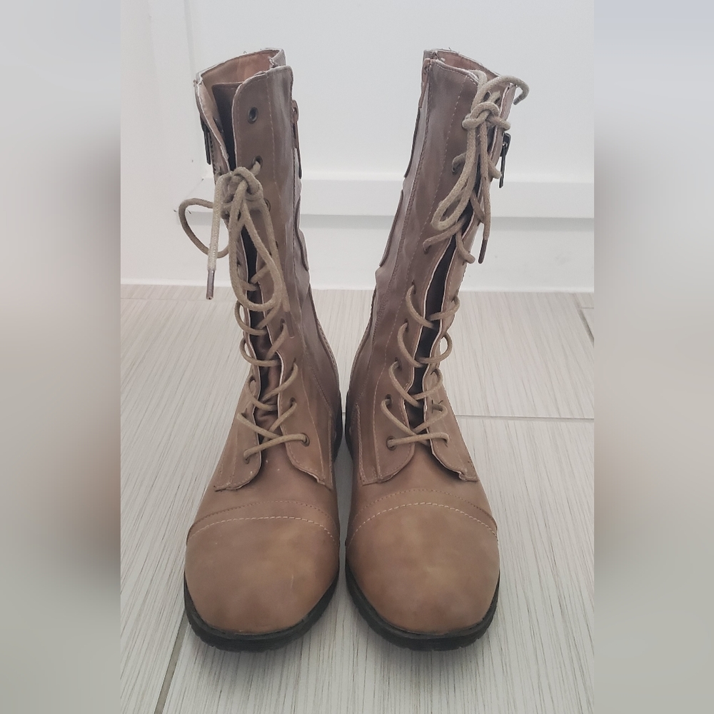 Tan Lace Up Boot